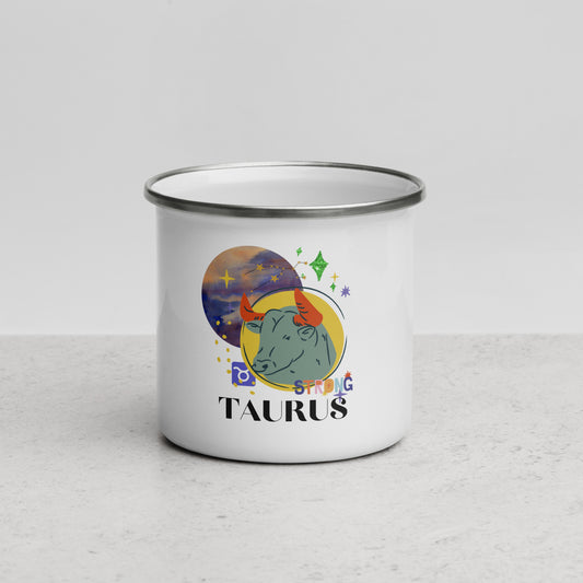 Taurus Enamel Mug